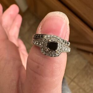 Elegant Silver and Black Ring